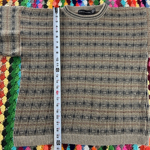 Vintage USA Made Croft & Barrow Neutral Grandpa Oversized Pattern Retro … - Picture 5 of 9